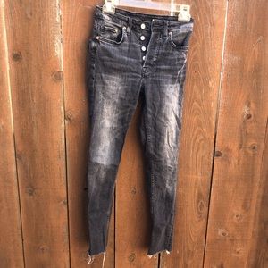 Women’s button-up skinny ankle high-waisted jeans